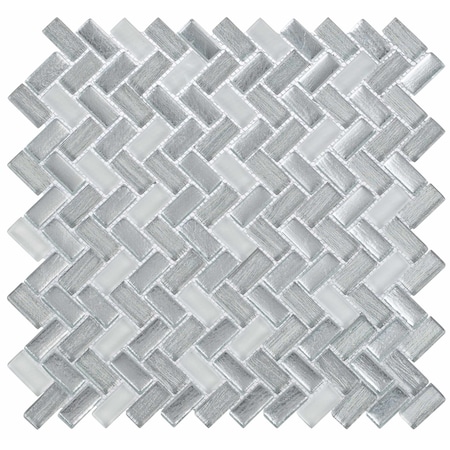 Andova Tiles Velmo 1 in. x 1.25 in. Glass Chevron / Herringbone Mosaic Wall Tile Andova Tiles